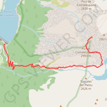 Trace GPS Punta Alta et Pic de Comalesbienes, itinéraire, parcours