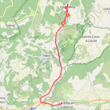Trace GPS Provence - En haut des gorges, itinéraire, parcours