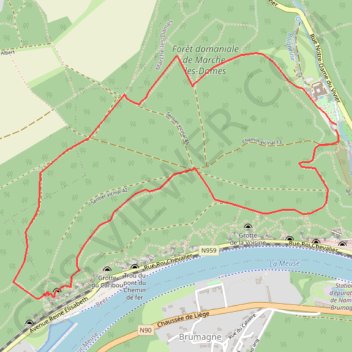 Trace GPS Forêt de Marche-les-Dames, itinéraire, parcours