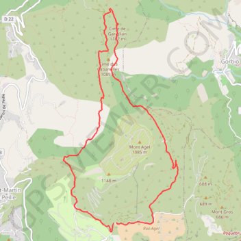 Trace GPS 2024 01 12 - tour du Mt Agel. Gigaset, itinéraire, parcours