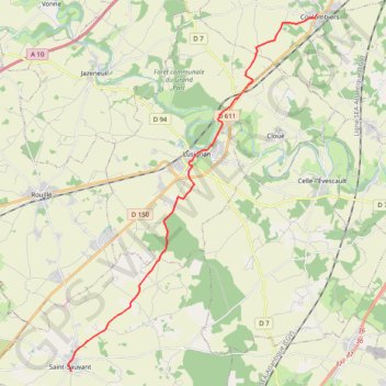 Trace GPS Chemin de Tours (de Coulombiers à Saint Sauvant), itinéraire, parcours