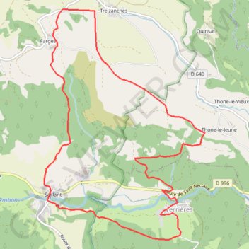 Trace GPS Verrières - Le Ruisseau de Farges, itinéraire, parcours