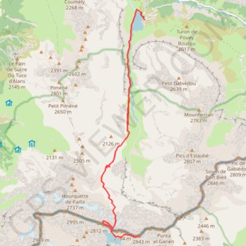 Trace GPS Pics de Pinède et de Tuquerouye depuis le barrage des Gloriettes, itinéraire, parcours