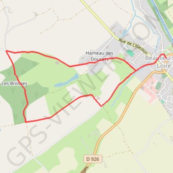 Trace GPS En passant par la grange pyramidale des Brosses - Beaulieu-sur-Loire, itinéraire, parcours