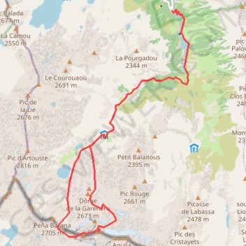 Trace GPS Cap Peytier-Hossard - Balaïtous depuis le Larribet, itinéraire, parcours