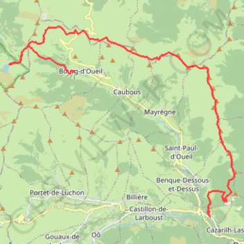 Trace GPS Entre TREBONS et Lac de Bareilles, itinéraire, parcours