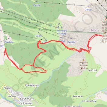 Trace GPS De Plan Peisey à l'Aiguille Grive, itinéraire, parcours