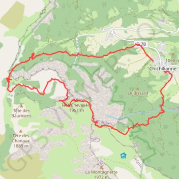 Trace GPS Vercors - Tête Chevaliere, itinéraire, parcours