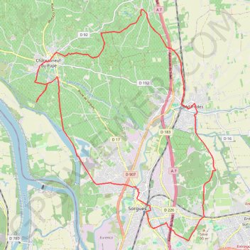 Trace GPS Le Vignoble de Châteauneuf-du-Pape, itinéraire, parcours