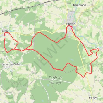 Trace GPS Boucle de Lavaré, itinéraire, parcours