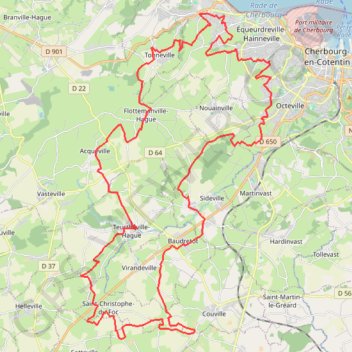 Trace GPS Le tour du canton - Equeurdreville, itinéraire, parcours