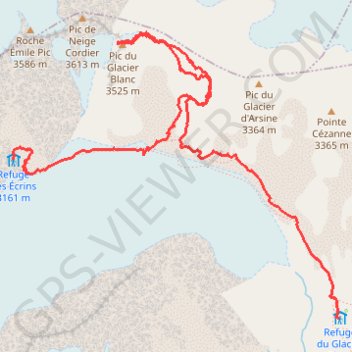 Trace GPS Pic du Glacier Blanc, itinéraire, parcours