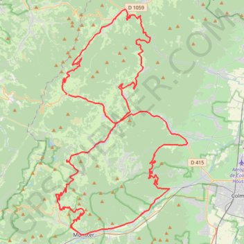 Trace GPS Itinéraire dans les Vosges depuis Le Bonhomme, itinéraire, parcours