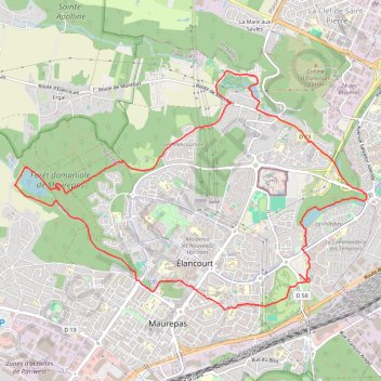 Trace GPS Élancourt (78 - Yvelines), itinéraire, parcours