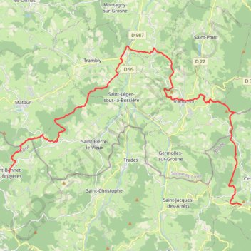 Trace GPS Ht Bojo Dép St Bonnet des Bruyères 67 Km Jour 1, itinéraire, parcours