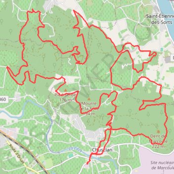 Trace GPS Rallye des Côtes du Rhône Primeur à Chusclan, itinéraire, parcours