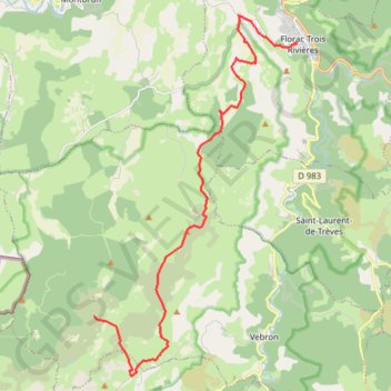 Trace GPS Circuit Florac-causse Méjean-Mont lozere, itinéraire, parcours