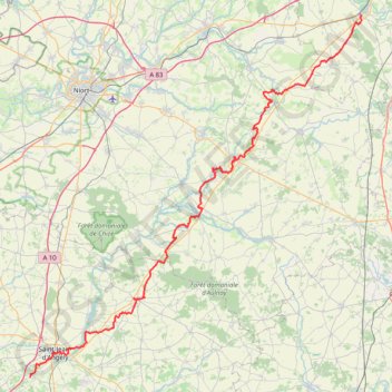 Trace GPS GR655 Randonnée de Lusignan (Vienne) à Mazeray (Charente-Maritime), itinéraire, parcours