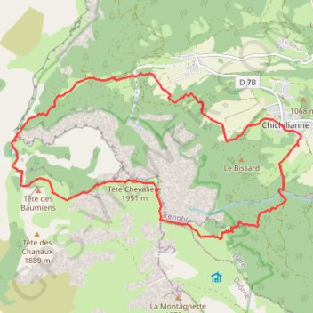 Trace GPS Tete chevaliere en boucle depuis Chichilianne, itinéraire, parcours
