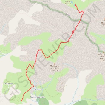 Trace GPS Combe de Crousette - Descente, itinéraire, parcours