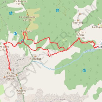 Trace GPS Pic du Canigou, itinéraire, parcours