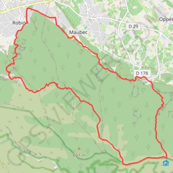 Trace GPS Les Rochers de Baude et Oppède-le-Vieux, itinéraire, parcours