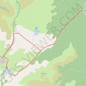 Trace GPS Cap de la Serre des Afumats depuis la vallée d'Aston, itinéraire, parcours