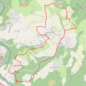 Trace GPS Autour d'Yronde et Buron, itinéraire, parcours