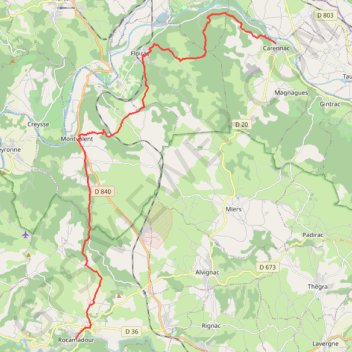Trace GPS La Via Arverna (Carennac - Rocamadour), itinéraire, parcours