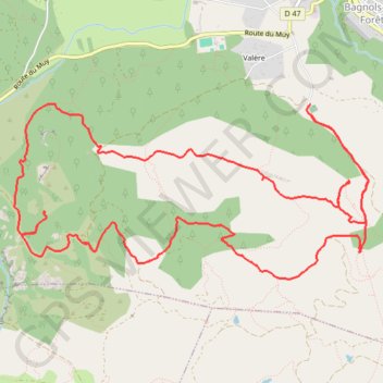 Trace GPS Bagnols-en-Forêt - Col de la Pierre du Coucou - Bois de Malvoisin, itinéraire, parcours