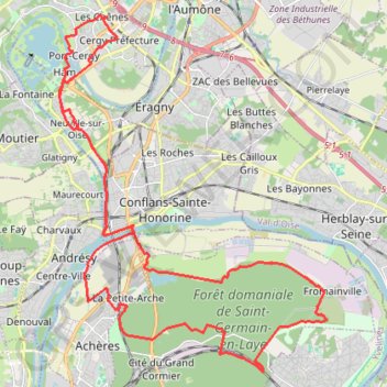 Trace GPS Forêt de Saint Germain (retour Andrésy), itinéraire, parcours