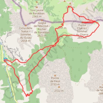 Trace GPS Sommet du Charra en 8 (Cerces - Thabor - Mont Cenis), itinéraire, parcours
