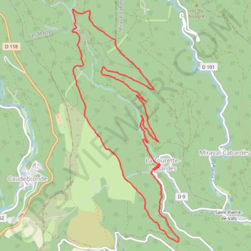 Trace GPS Randonnée autour de la Tourette-Cabardès, itinéraire, parcours