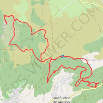 Trace GPS Gourgas - Cirque du Bout du Monde - La Roque - Chapelle Saint Vincent, itinéraire, parcours