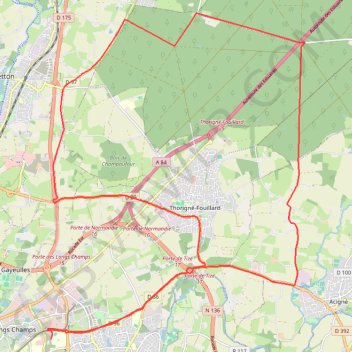 Trace GPS Rennes forêt, itinéraire, parcours