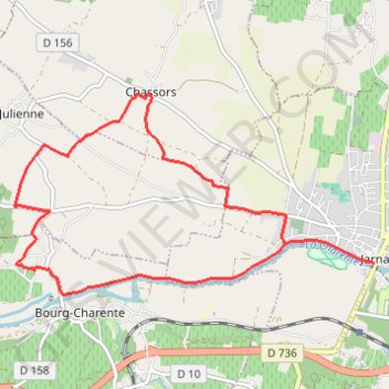 Trace GPS Circuit des Pierrères - Jarnac, itinéraire, parcours