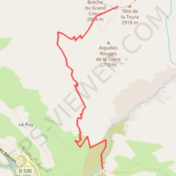 Trace GPS Pointe de la Toura (Oisans), itinéraire, parcours