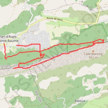 Trace GPS Plan d'Aups - La Sainte Baume, itinéraire, parcours