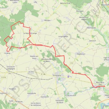 Trace GPS Boucle VTT Bézu-Saint-Éloi - Puchay - La Neuve-Grange - Bézu-Saint-Éloi, itinéraire, parcours