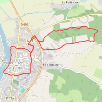 Trace GPS Villeneuve-sur-Yonne 89500, itinéraire, parcours