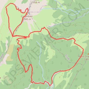 Trace GPS Mont Colombier, itinéraire, parcours