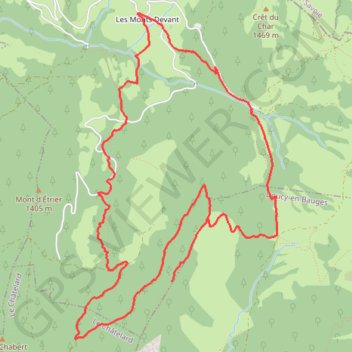 Trace GPS Crête du Mont Julioz depuis le Mont Devant, itinéraire, parcours