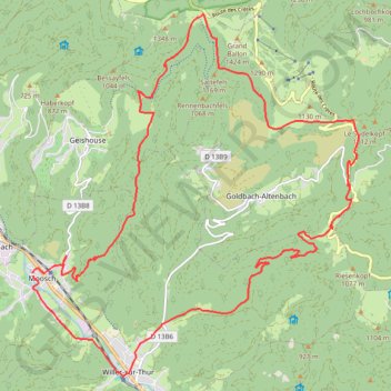 Trace GPS Moosch Col Amic, itinéraire, parcours