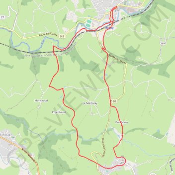 Trace GPS Découverte du viaduc de l'Ecoron - Régny, itinéraire, parcours