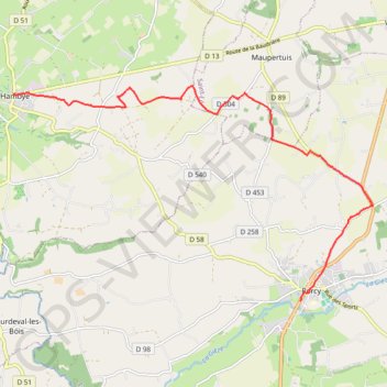 Trace GPS Hambye (50450), itinéraire, parcours