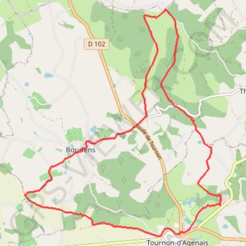 Trace GPS Tournon-d'Agenais / Bourlens, randonnée-en-Quercy - Pays de la vallée du Lot, itinéraire, parcours