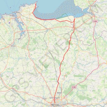 Trace GPS Bretagne 2022 étape 2 Rennes Cancale, itinéraire, parcours