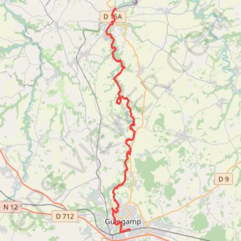 Trace GPS Guingamp - Pontrieux, itinéraire, parcours