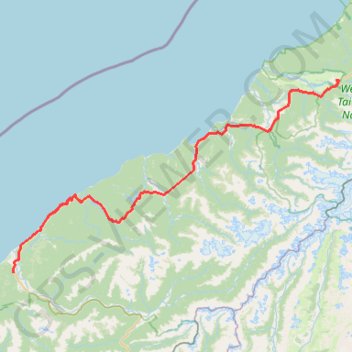 Trace GPS Haast - Fox Glacier, itinéraire, parcours
