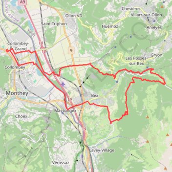 Trace GPS Frenières Châtel-sur-Bex, itinéraire, parcours